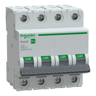 SCHNEIDER EZ9F57432 EASY 9 PRO 4P 32A 6kA C TİPİ OTOMATİK SİGORTA - SCHNEIDER