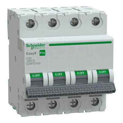 SCHNEIDER EZ9F57450 EASY 9 PRO 4P 50A 6kA C TİPİ OTOMATİK SİGORTA - SCHNEIDER