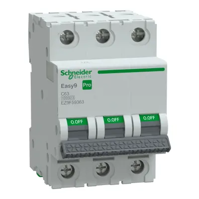 SCHNEIDER EZ9F59363 EASY 9 PRO 3P 63A 10kA C TİPİ OTOMATİK SİGORTA - 1