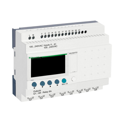 SCHNEIDER SR2B201FU 12 GİRİŞ/8 ÇIKIŞ 100-240VAC G.Z.SAATLİ AKILLI RÖLE - 1