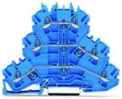 WAGO 2002-3204 2.5-4 MM ÜÇ KATLI MAVİ GEÇİŞ KLEMENSİ L/L/L - WAGO