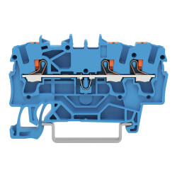 WAGO 2202-1304 2,5 MM MAVİ 3 İLETKENLİ PUSH BUTON GEÇİŞ KLEMENS - WAGO