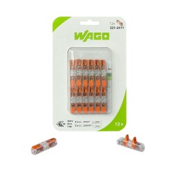 WAGO 221-2411/0996-0012 2 GİRİŞ 4 MM KOLLU GEÇİŞ KONNEKTÖRÜ (BLİSTER-12Lİ) - WAGO