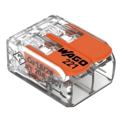 WAGO 221-412 2 GİRİŞ 4 MM BUAT KLEMENSİ TURUNCU KOLLU - WAGO