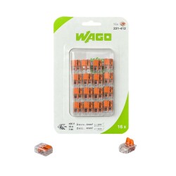 WAGO 221-412/0996-0016 2 GİRİŞ 4 MM BUAT KLEMENSİ T KOLLU (BLİSTER-16LI) - WAGO