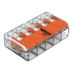 WAGO 221-415 5 GİRİŞ 4 MM BUAT KLEMENSİ TURUNCU KOLLU - WAGO