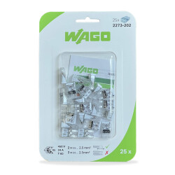 WAGO 2273-202/0996-0025 2 GİRİŞ 2,5 MM TİP BUAT KLEMENSİ B (BLİSTER-25Lİ) - WAGO