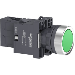 SCHNEIDER XA2EW33M1 XA2EW33M1 1NA YEŞİL 230 VAC/DC IŞIKLI YAYLI BUTON - SCHNEIDER