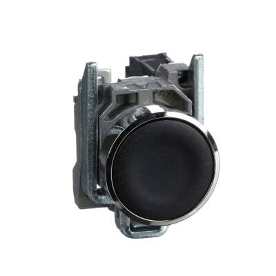 SCHNEIDER XB4BA21 22 MM 1NA SİYAH YAYLI METAL BUTON - 1