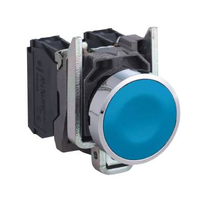 SCHNEIDER XB4BA61 22 MM MAVİ METAL BUTON - 1