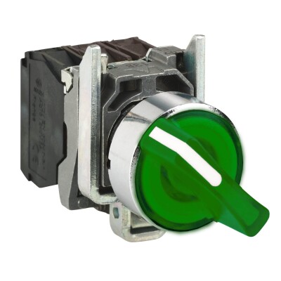 XB4BK123B5 YEŞİL 22mm 24VAC/DC METAL MANDAL BUTON - 1