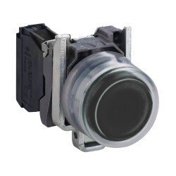 SCHENIDER XB4BP2 22 MM SİYAH METAL YAYLI BUTON 1NA - SCHNEIDER