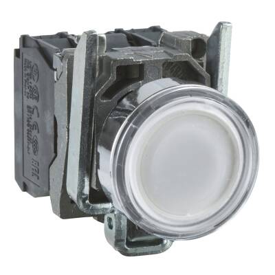 XB4BW31M5 BEYAZ 230 V AC LEDLİ 22mm METAL BUTON - 1