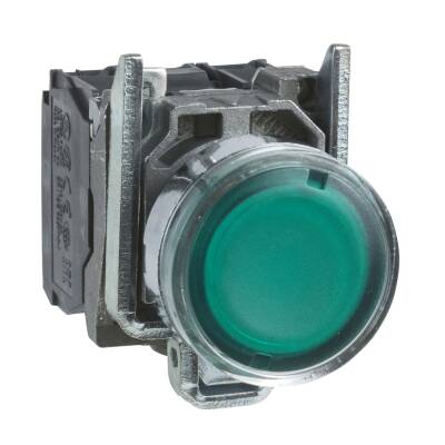 SCHENIDER XB4BW33M5 YEŞİL 230 VAC LEDLİ 22 MM METAL BUTON - 1