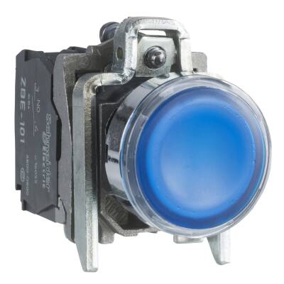 XB4BW36B5 MAVİ 24 V AC/DC LEDLİ 22mm METAL BUTON - 1