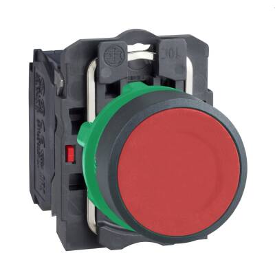 SCHNEIDER XB5AA42 22 MM KIRMIZI PLASTİK BUTON YAYLI DÖNÜŞ - 1