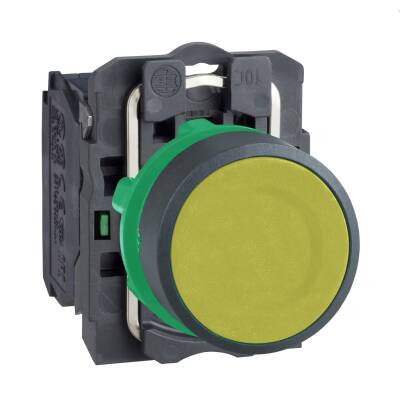 SCHNEIDER XB5AA51 22 MM SARI PLASTİK BUTON YAYLI DÖNÜŞ - 1