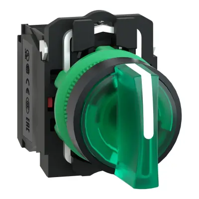 SCHNEIDER XB5AK133M5 22 MM 3 KONUM LEDLİ YEŞİL MANDAL BUTON 230VAC - 1