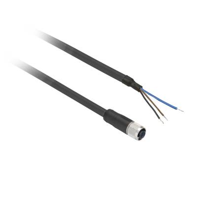 TELEMECANIQUE XZCP0566L2 2M M8 3 PİMLİ M8 DİŞİ DÜZ KABLOLU KONNEKTÖR - 1